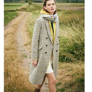 J Crew Italian Wool Plaid Coat